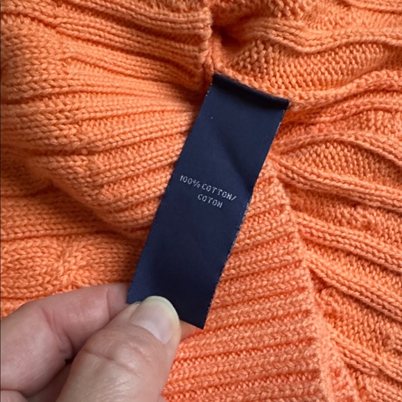 Ralph Lauren Sport orange long sleeve cable knit braided sweater - Picture 10 of 13